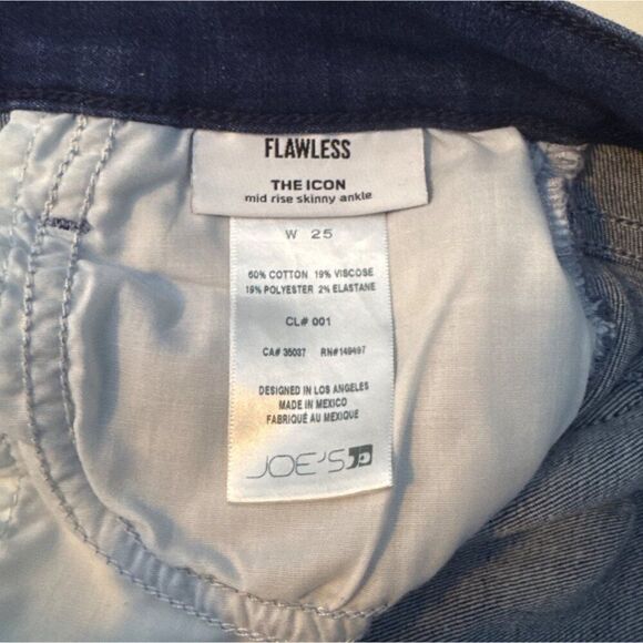 Joes Jeans The Icon Flawless Mid Rise Skinny Ankle Jeans Womens Size 25 Blue Den - Picture 4 of 5